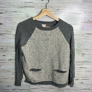 J. Crew gray sweater long sleeve cream  sparkly size xs